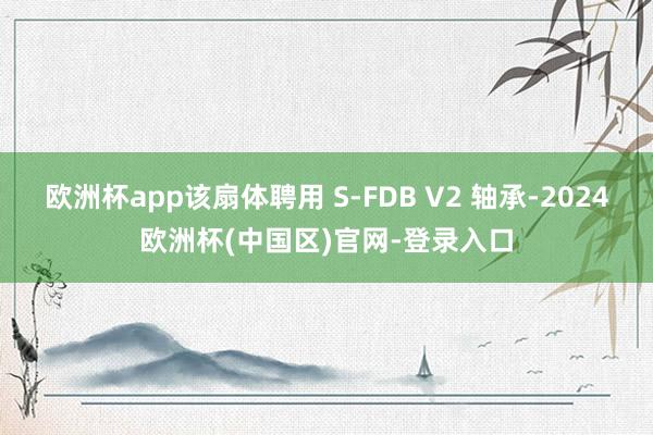 欧洲杯app该扇体聘用 S-FDB V2 轴承-2024欧洲杯(中国区)官网-登录入口