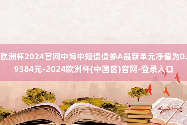 欧洲杯2024官网中海中短债债券A最新单元净值为0.9384元-2024欧洲杯(中国区)官网-登录入口
