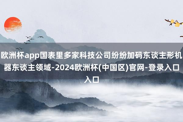 欧洲杯app国表里多家科技公司纷纷加码东谈主形机器东谈主领域-2024欧洲杯(中国区)官网-登录入口