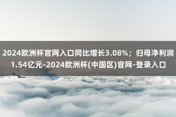 2024欧洲杯官网入口同比增长3.08%；归母净利润1.54亿元-2024欧洲杯(中国区)官网-登录入口