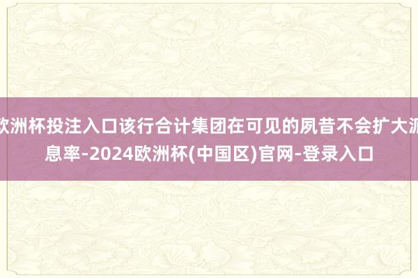 欧洲杯投注入口该行合计集团在可见的夙昔不会扩大派息率-2024欧洲杯(中国区)官网-登录入口