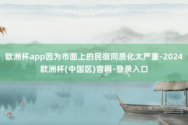 欧洲杯app因为市面上的民宿同质化太严重-2024欧洲杯(中国区)官网-登录入口