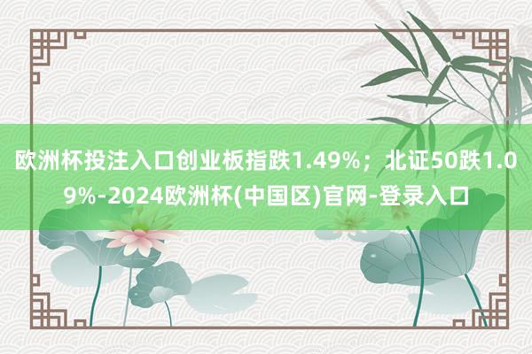 欧洲杯投注入口创业板指跌1.49%；北证50跌1.09%-2024欧洲杯(中国区)官网-登录入口
