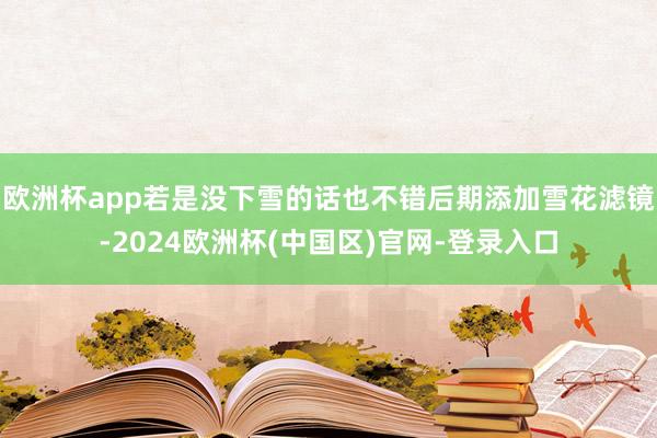 欧洲杯app若是没下雪的话也不错后期添加雪花滤镜-2024欧洲杯(中国区)官网-登录入口