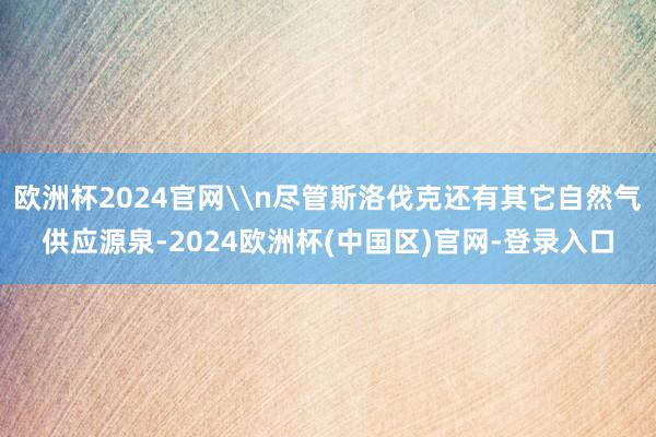 欧洲杯2024官网\n尽管斯洛伐克还有其它自然气供应源泉-2024欧洲杯(中国区)官网-登录入口