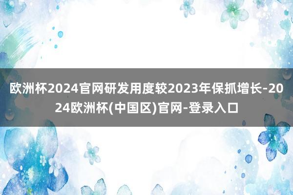 欧洲杯2024官网研发用度较2023年保抓增长-2024欧洲杯(中国区)官网-登录入口