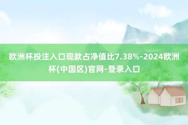 欧洲杯投注入口现款占净值比7.38%-2024欧洲杯(中国区)官网-登录入口