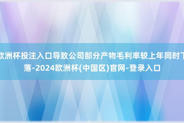 欧洲杯投注入口导致公司部分产物毛利率较上年同时下落-2024欧洲杯(中国区)官网-登录入口