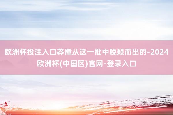 欧洲杯投注入口莽撞从这一批中脱颖而出的-2024欧洲杯(中国区)官网-登录入口