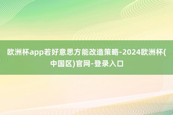 欧洲杯app若好意思方能改造策略-2024欧洲杯(中国区)官网-登录入口