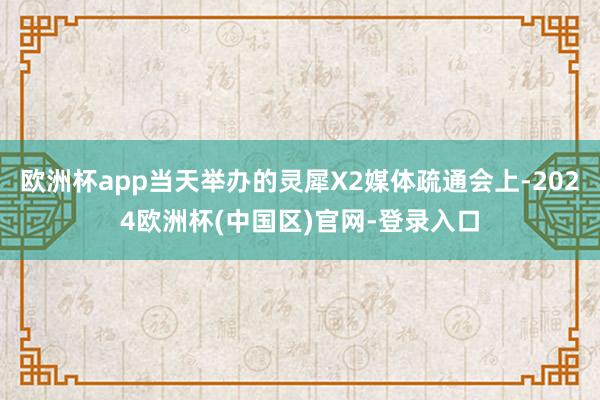 欧洲杯app当天举办的灵犀X2媒体疏通会上-2024欧洲杯(中国区)官网-登录入口
