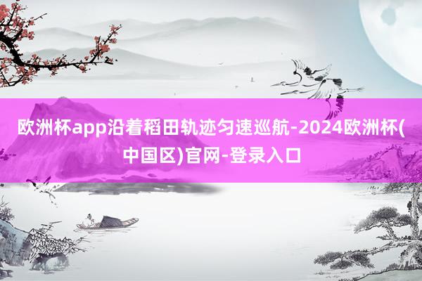 欧洲杯app沿着稻田轨迹匀速巡航-2024欧洲杯(中国区)官网-登录入口